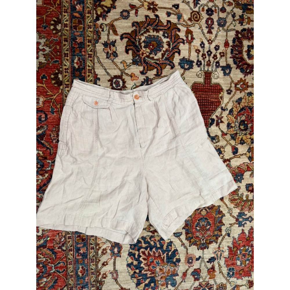 Rachel Comey Linen Shorts Beige Pleated Made in New York Minimalist Summer